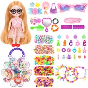 Girls Charm Bracelet Making Kit Art and Crafts Jewellery Making with Doll Set for 8-12 Year Old Girls Gift for Christmas Birthdays